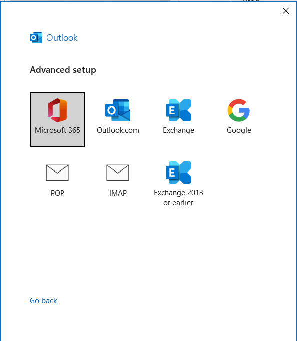 Outlook Advanced setup